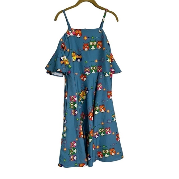 Tiny Girl Owl Cold Shoulder Knee Length Dress 38/Small - Picture 1 of 5